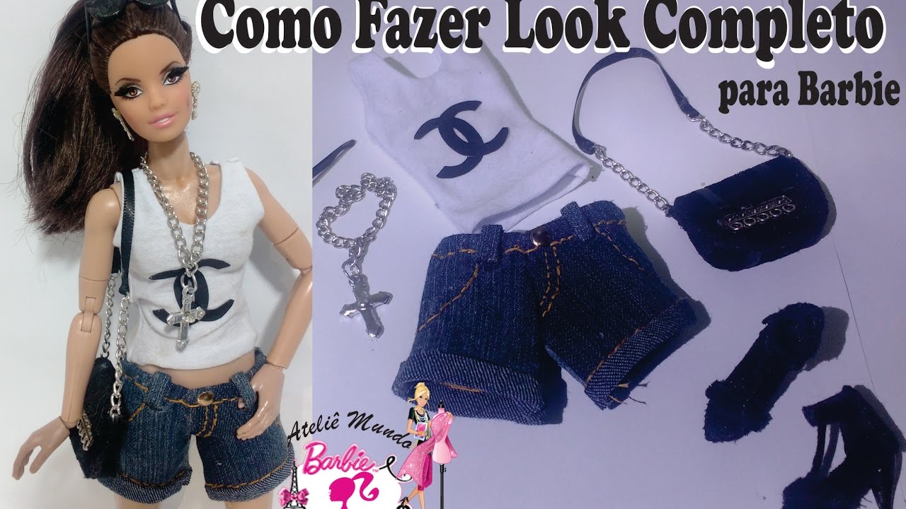 Como Fazer Roupas para Barbie e bonecas Similares - Look Completo