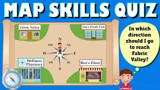 Map Skills Quiz for Kids | Cardinal and Ordinal Directions