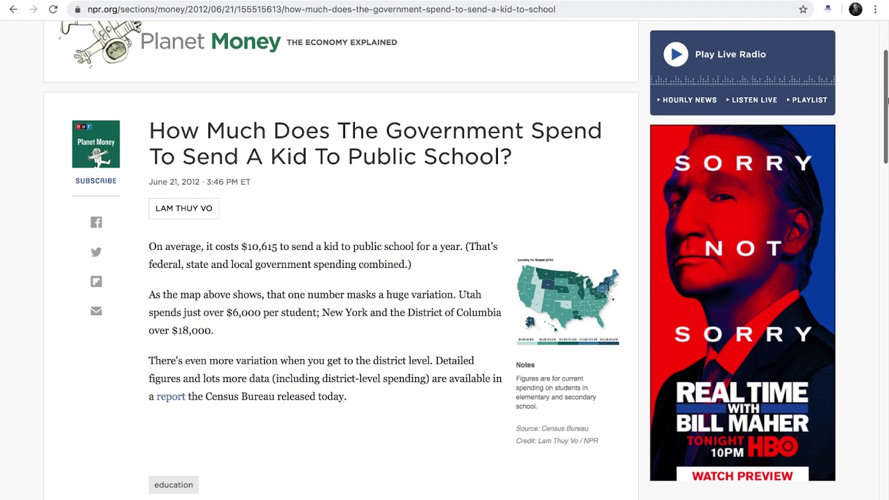 How Much Does The Government Spend To Send A Kid To Public School ...