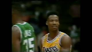 L.A. LAKERS vs BOSTON CELTICS 1992 Feb 16 Magic Johnson number retiring ceremony