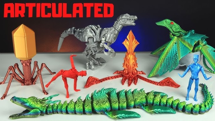 Crystal Dragon- Rainbow, 3D Printed Dragon, Flexi Toy