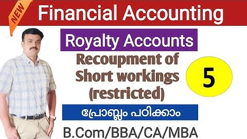 Royalty Accounts Problem with restricted recoupment of short workings Malayalam