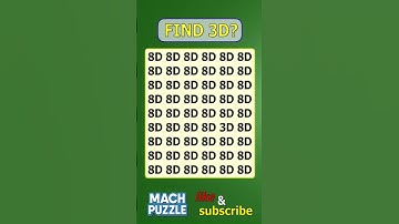 Tell me where 3D? | Brain Teaser IQ Test #shorts #different #puzzles #opticalillusion #quiz