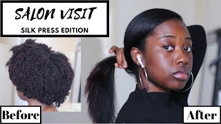 SALON VISIT | STRAIGHTENING MY NATURAL HAIR FOR THE FIRST TIME IN 2 YEARS!