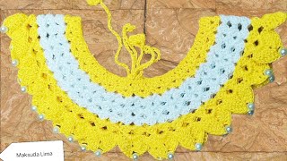 #23Super easy crochet collar /কুশিকাটার বাচ্চাদের ফ্রক গলা/Crochet neck Design /Maksuda lima