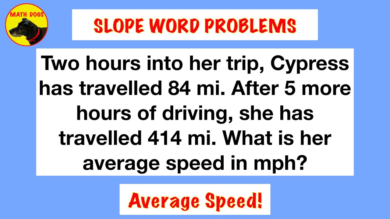 Slope Word Problems (Average Speed!)