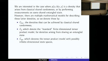 Vern Paulsen | Algebras and Synchronous Games