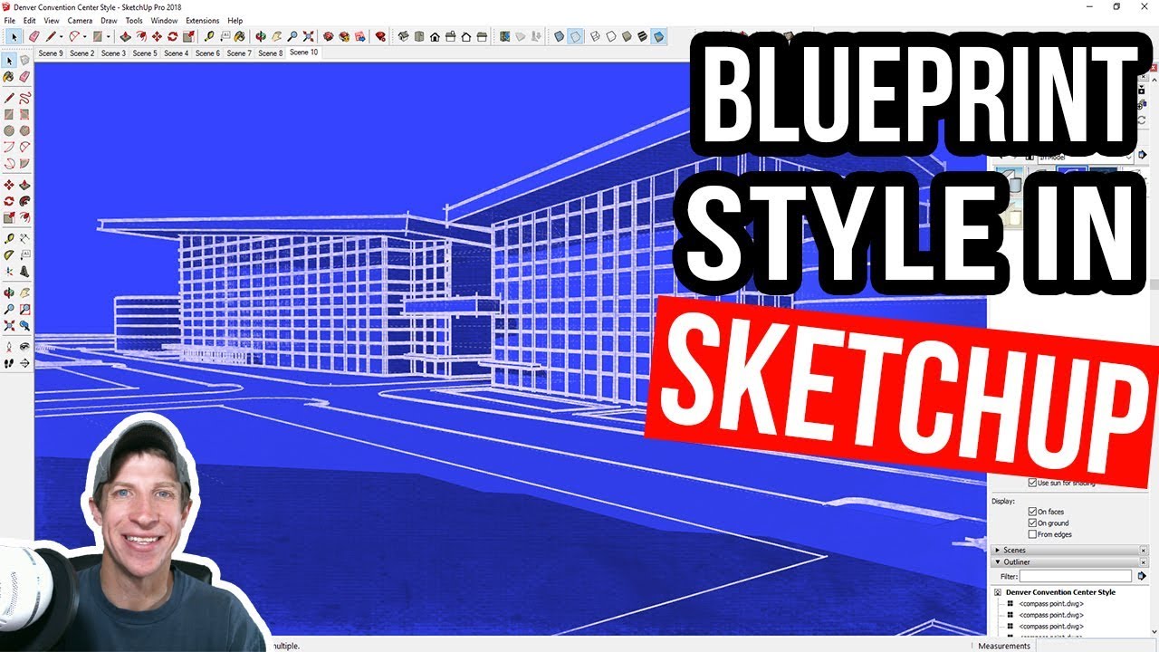 sketchup tutorials interior design ( kitchen ) download Creating a CUSTOM BLUEPRINT STYLE in SketchUp!