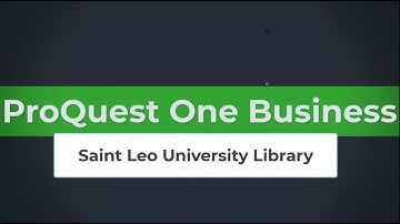 ProQuest One Business