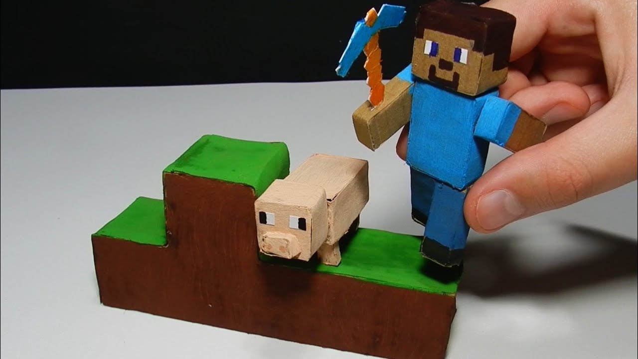 Boneco do minecraft quadrado brinquedo