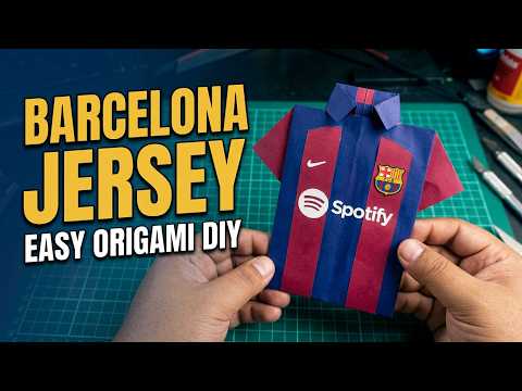 How to make FC Barcelona paper jersey | paper t-shirt 👕| origami | paper craft paper jersey