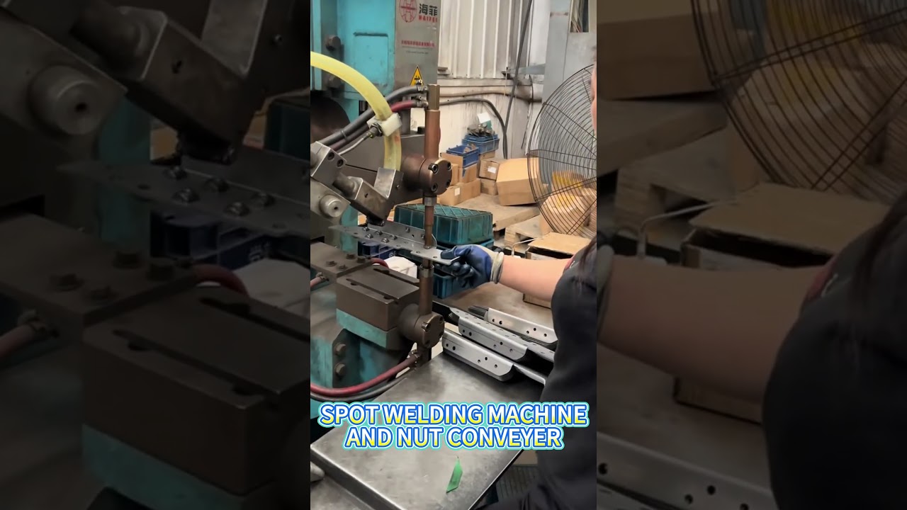 Integrated Spot Welder with Nut Conveyor System 