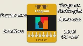 Puzzlerama Solutions - Tangram Rectangles Advanced (Level 01 - 25)