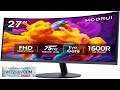 KOORUI 27 Inch Curved Monitor FHD 1080P 75Hz Computer Monitors 1500R PC