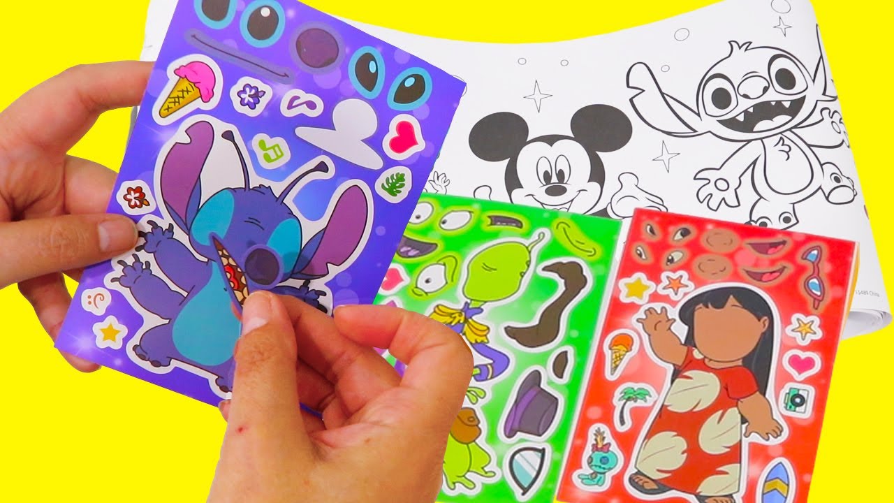 Colorines y pegatinas de caras de Lilo y Stitch