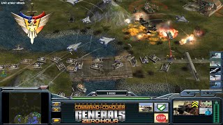 C&C Generals  Zero Hour: 1 vs. 7  Laser vs. 7 Hard Tank & Infantry (Crossfire)