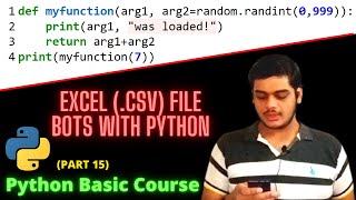 Create Python BOTS for Excel Files || (.csv) file handling with python || TechnoLabZ