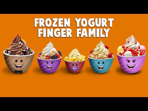 The Finger Family Frozen Yogurt Family Nursery Rhyme | Yogurt Finger Family Songs