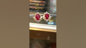Hoa tai nữ lên vàng 10k đá chủ ruby Lên vàng hết khoảng 5ph60 Giá 4tr500k