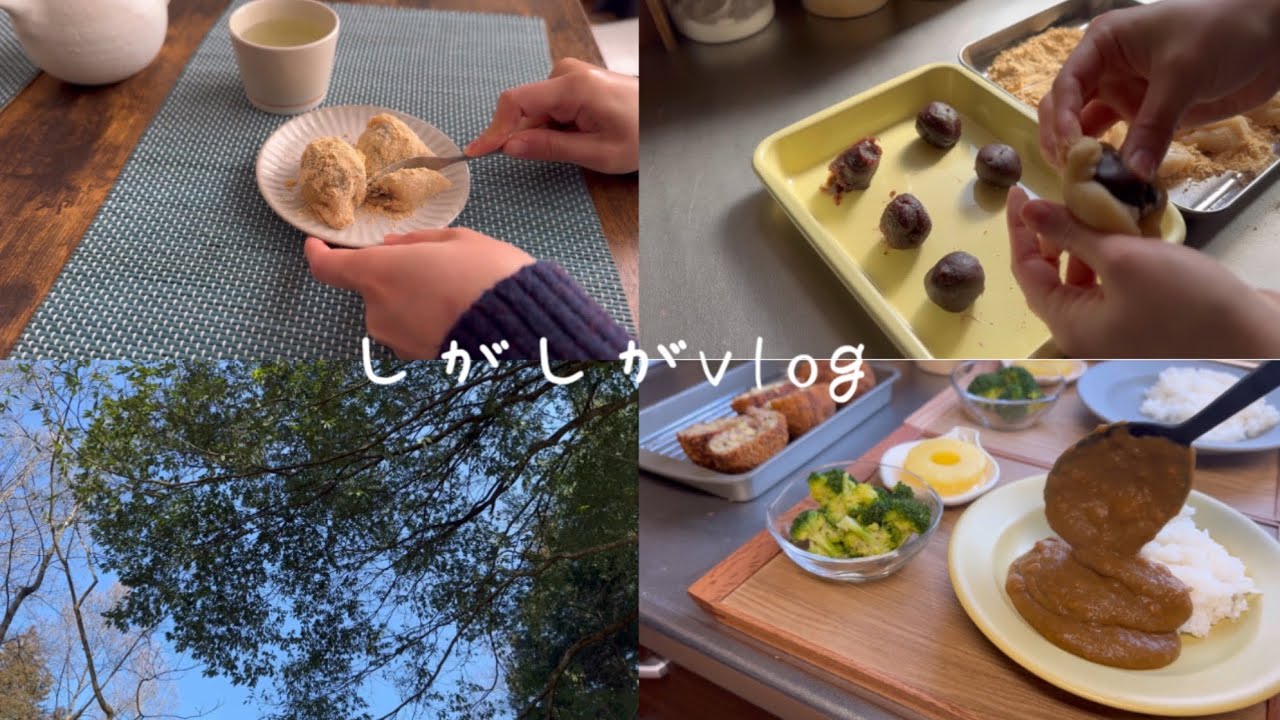 専業主婦、ゆる節約なおうちごはん、メンチカツカレー、森の散歩、立春のうぐいすもち作り