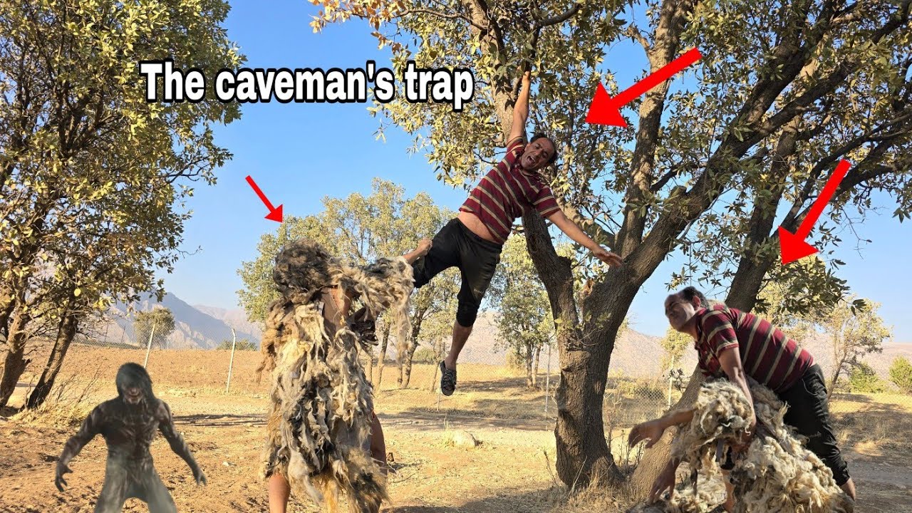 Странные движения монстра; Панджо поймал монстра камнем в горах.