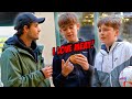 Teens eat burger in front of angry vegan