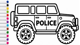 Polizeijeep Schritt für Schritt zeichnen und ausmalen für Kinder | Zeichnen, Ausmalen, Malvorlage... Polizeijeep Schritt für Schritt zeichnen und ausmalen für Kinder | Zeichnen, Ausmalen, Malvorlage...