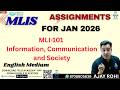 MLI-101 : Information, Communication and Society #ignou #mlis #clis #blis