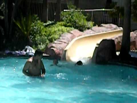 Tiny waterslide in Flamingo 