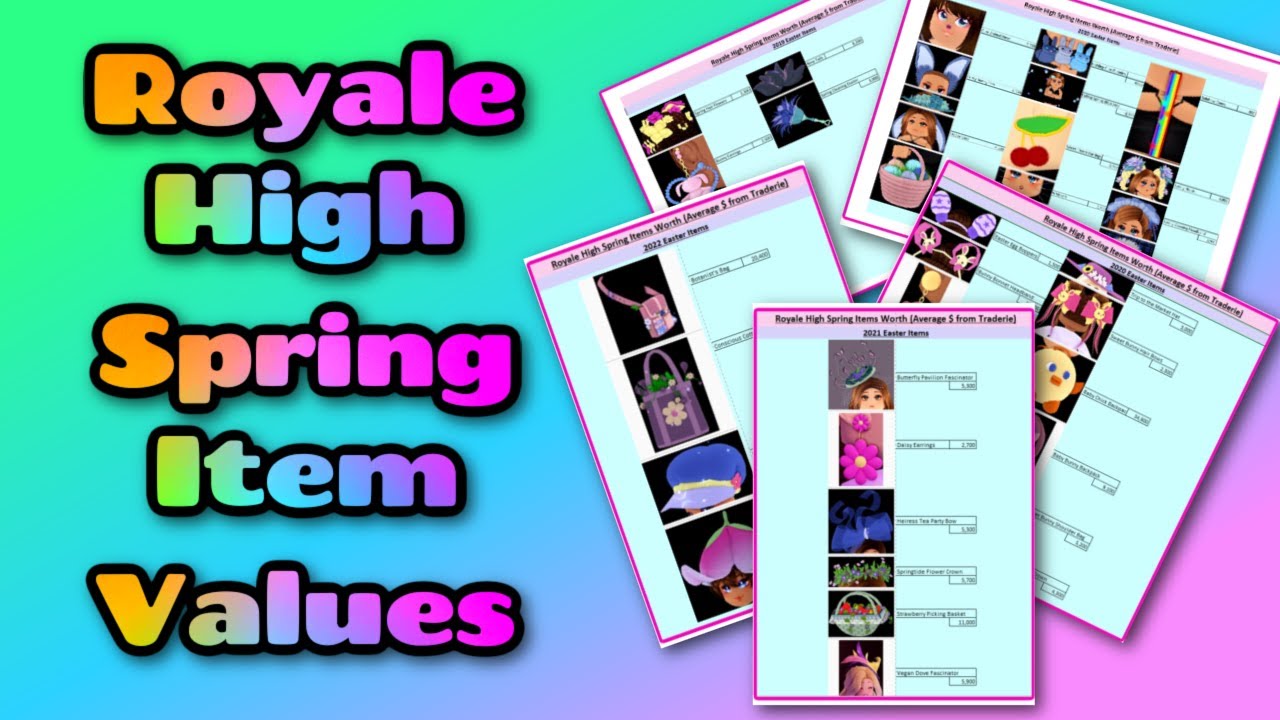 Spring Items Values List- Royale High Roblox 