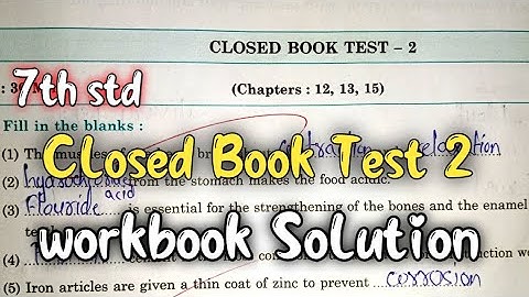 7th std Science Workbook Closed Book Test 2 question and answers