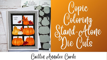 Copic Coloring Stand-Alone Fall/Halloween Die Cuts from Hello Bluebird | October-Eve Day 13
