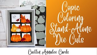 Copic Coloring Stand-Alone Fall/Halloween Die Cuts from Hello Bluebird | October-Eve Day 13