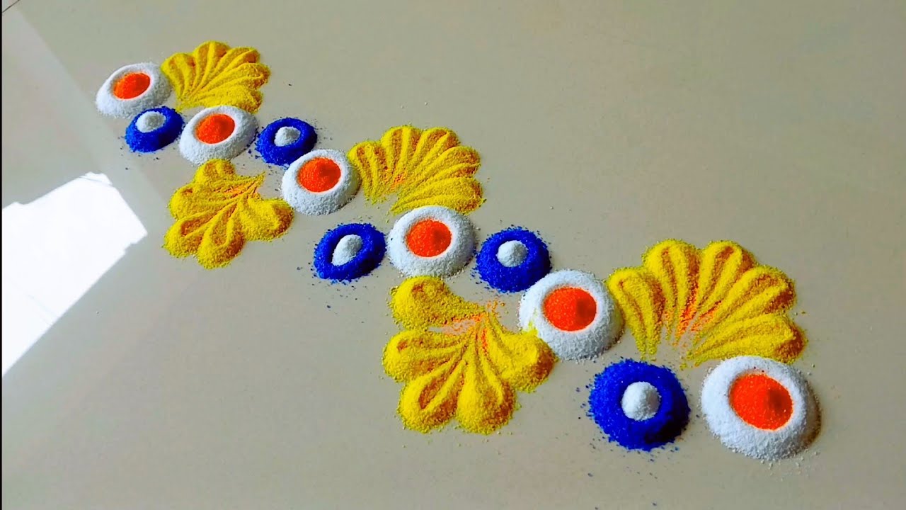 Simple Border rangoli | Diwali rangoli | Festival rangoli Desings ...