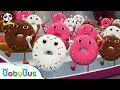 Donut sports competition  ice cream candy song hamburger song  pretend play  baby song babybus