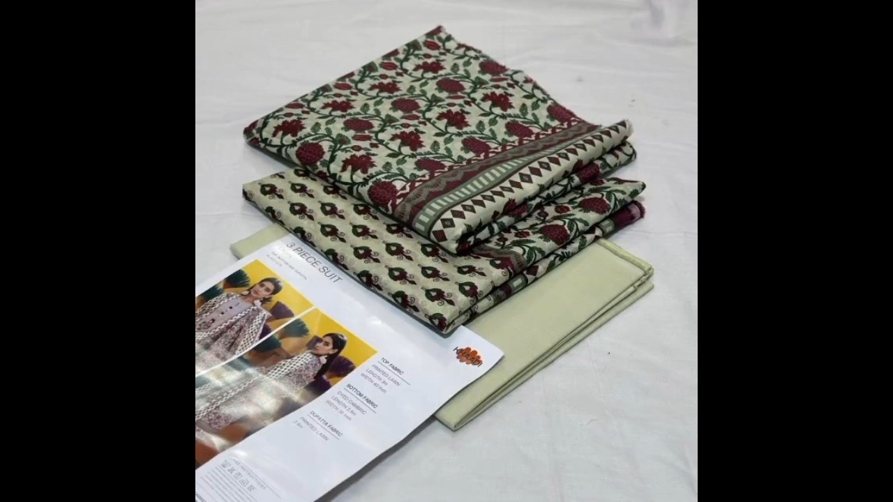 KHAADI ORIGINAL PRINTED LAWN SHIRT💞 PRINTED VOIL LAWN DUPATTA 💞DYED CAMBRIC TROUSER💞