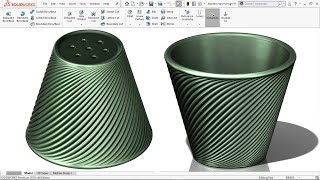 Exercise 33: How to make 'Modern Flower Pot Design' in Solidworks 2018