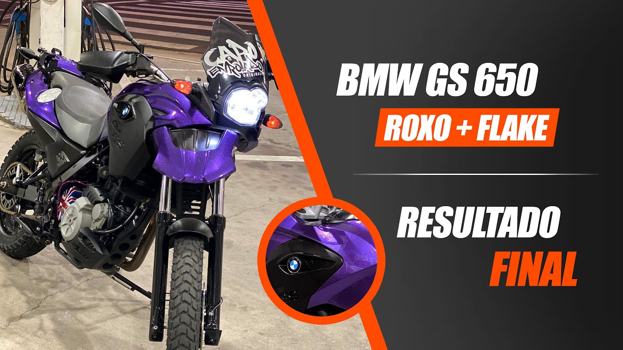 PINTEI ESSA BMW GS DE ROXO COM FLAKE. REFORMA COMPLETA. RESULTADO FINAL. FULL RESTORATION (ASMR)