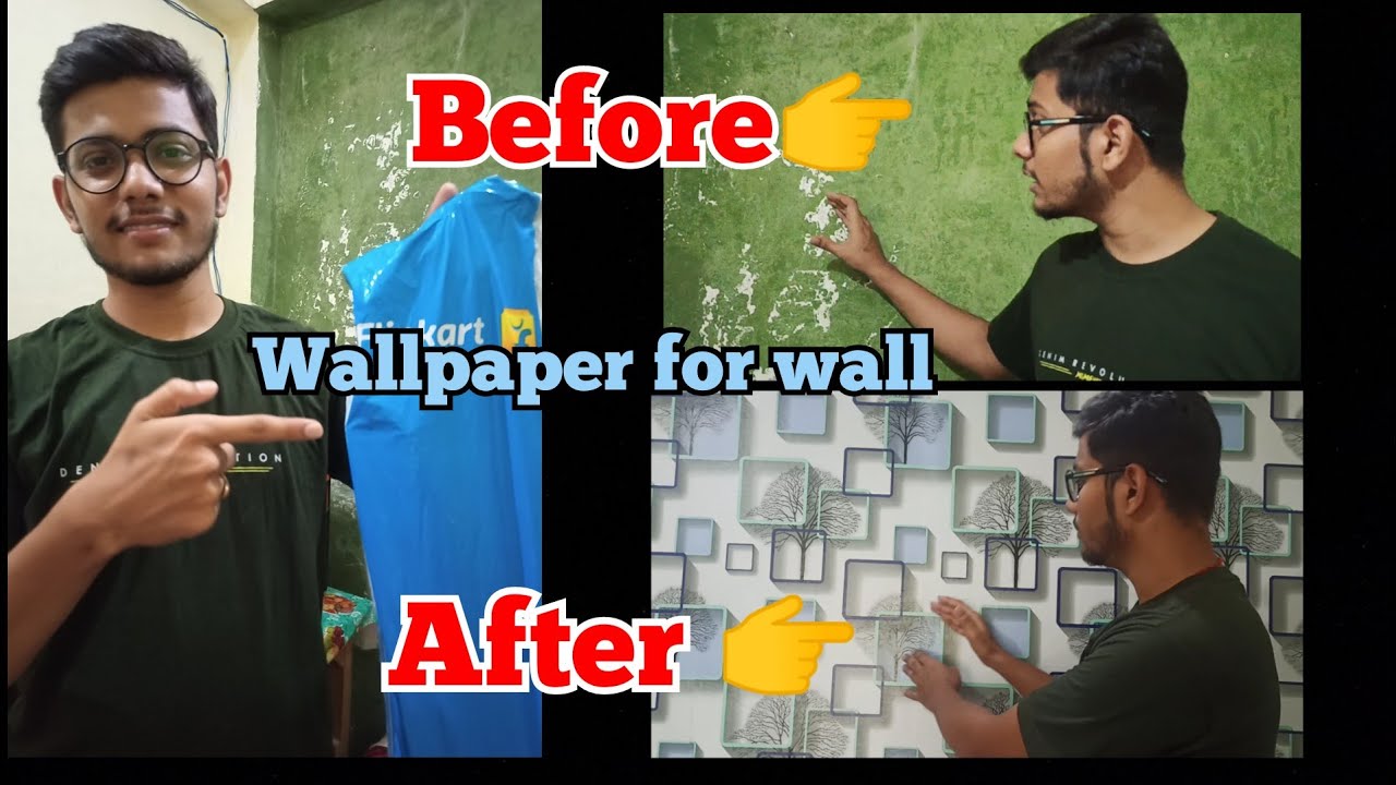 3D wallpaper for wall How to paste self adhesive wallpaper PVC at Home YouTube