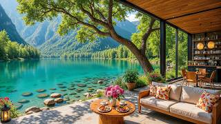 Luxury Lakeside Café ☕ Soft Jazz Music for Peaceful Mornings &amp; Deep Relaxation