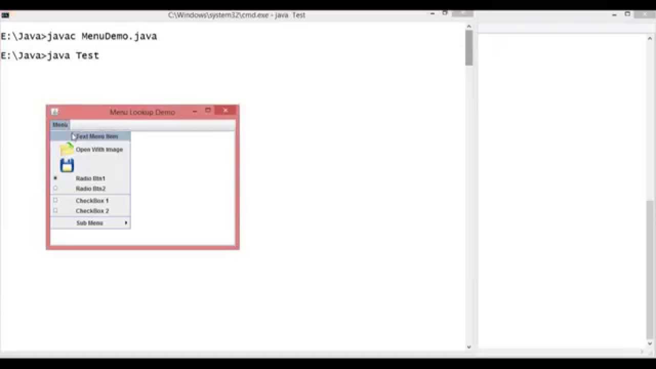 Java Swing Menu Component Demo YouTube
