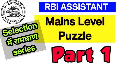 RBI Assistant Mains Level Puzzle New Series Part 1 | Current Affairs Funda | #caf #reasoning #rbi