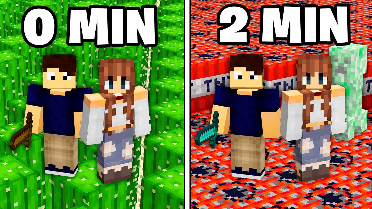 MINECRAFT, MAS O CHÃO MUDA A CADA MINUTO!