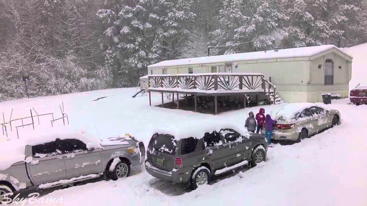 SkyBama Drone Footage of Snowstorm in North Central Alabama