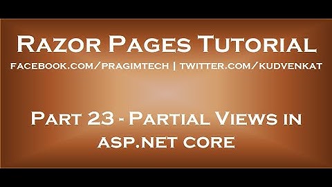 Gedeeltelijke weergaven in ASP Net Core