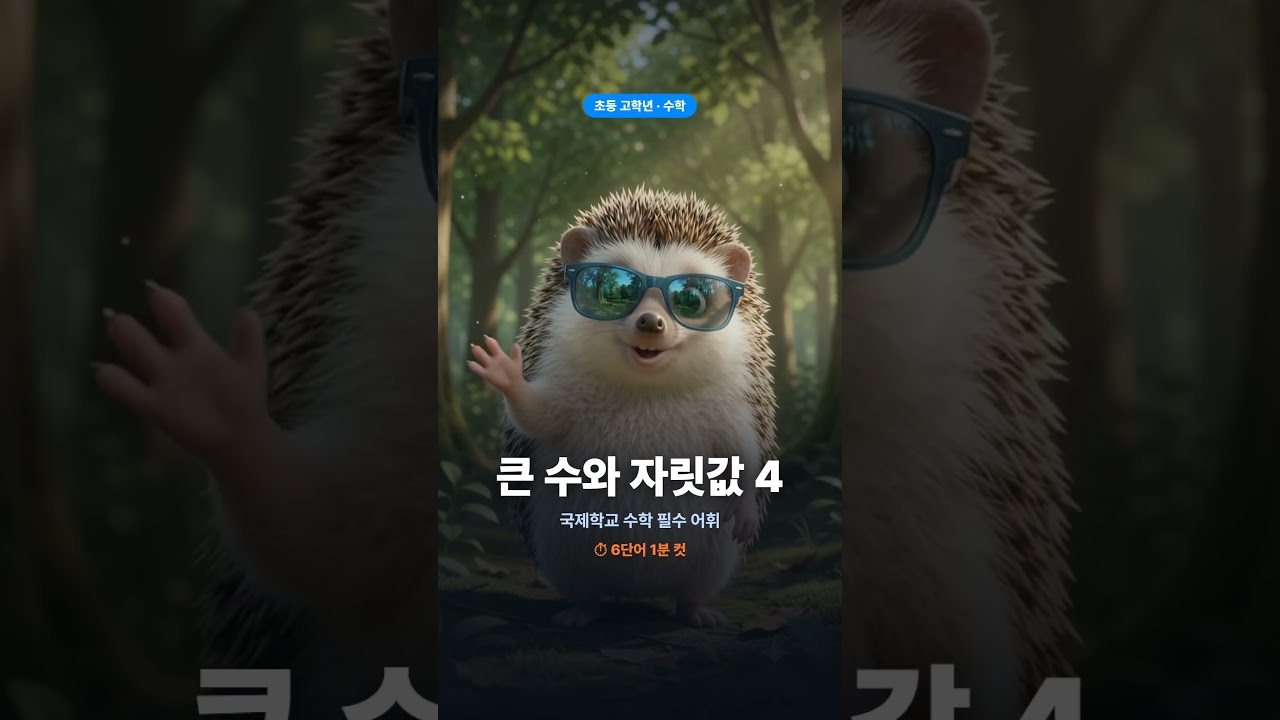 고도치와 함께 배워보는 국제학교 어휘 - 초등고학년 수학 큰수와자릿값 4번
