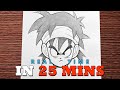 How to draw Gohan in 25 minutes | Easy anime sketch for beginners