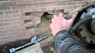 Helical tie-back installation by Expert Basement Repair in Cleveland, Ohio