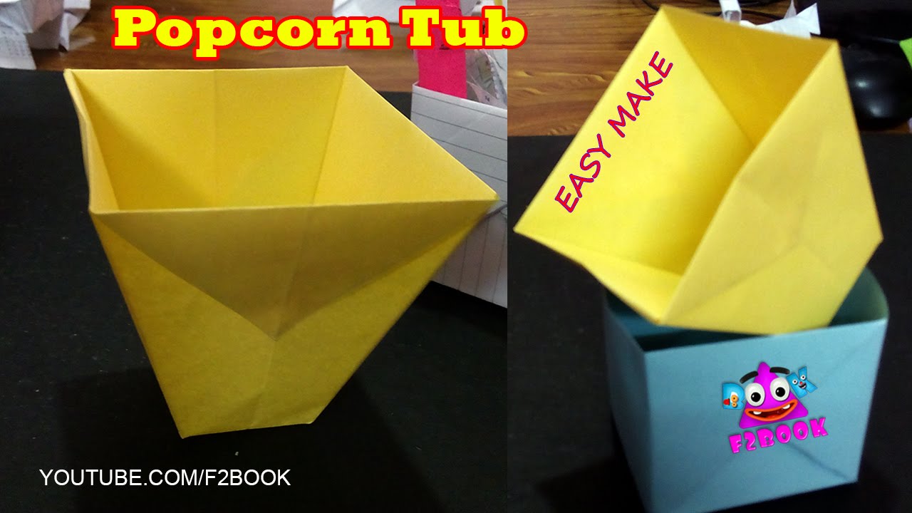 How To make An Easy Make Popcorn Box Origmai For Kids YouTube
