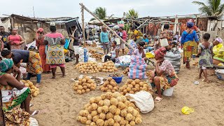 Rural market day in Togo. Aflao market where Nigerians , Ghanaian and Togolese shop in west Africa 🌍